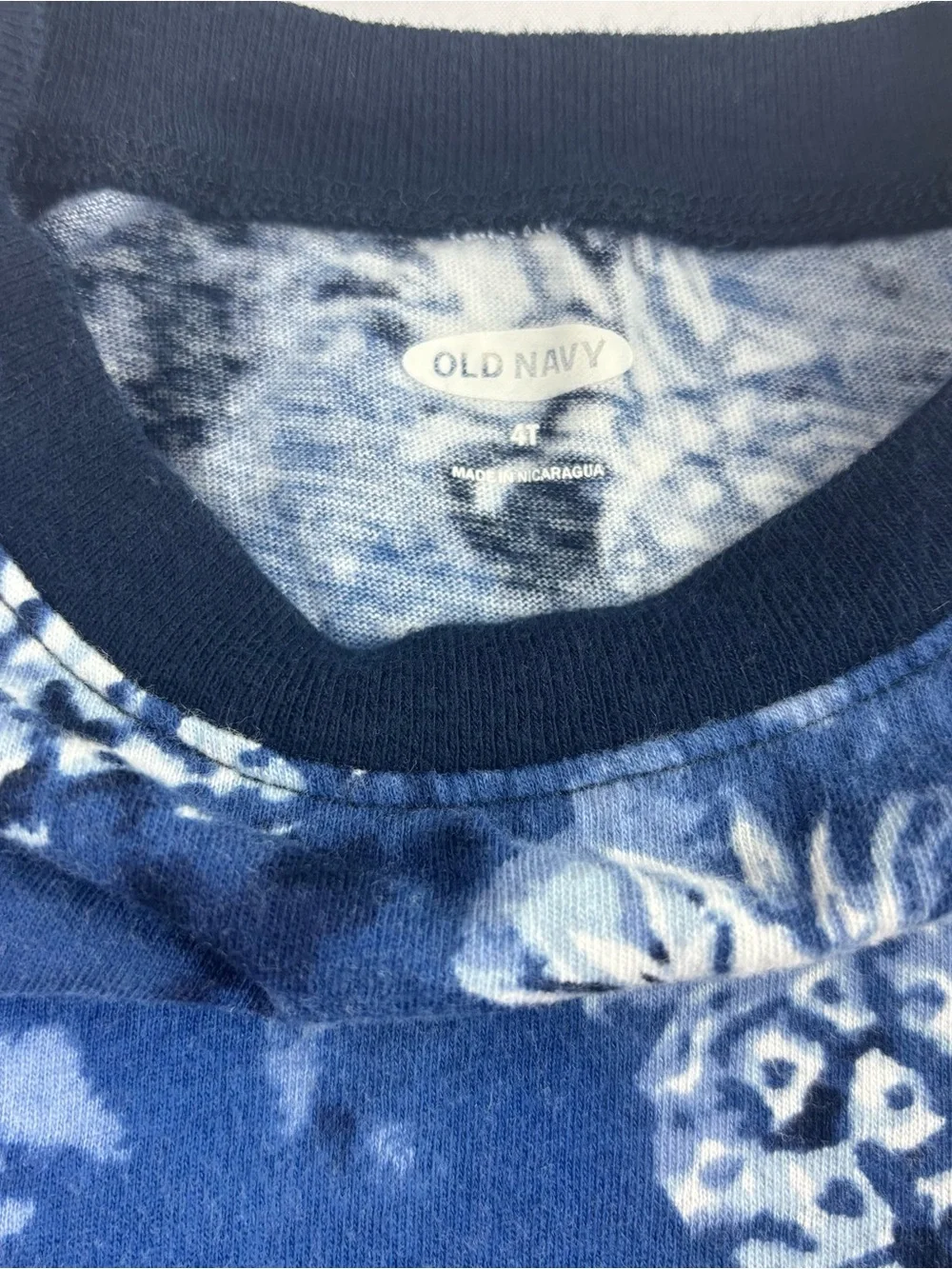 Old Navy Blue Pineapple Print Short Sleeve Tee